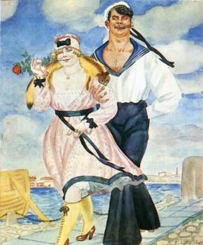 Boris Kustodiev : Sailor and His Girl